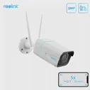 🛍 Камера Reolink 5 МП, 2,4 ГГц5 ГГц, Wi-Fi, с обнаружением человекаавтомобиля, 5-кратный оптический зум, прожектор, двустороннее аудио, IP66, водонепроницаемая, RLC-511WA